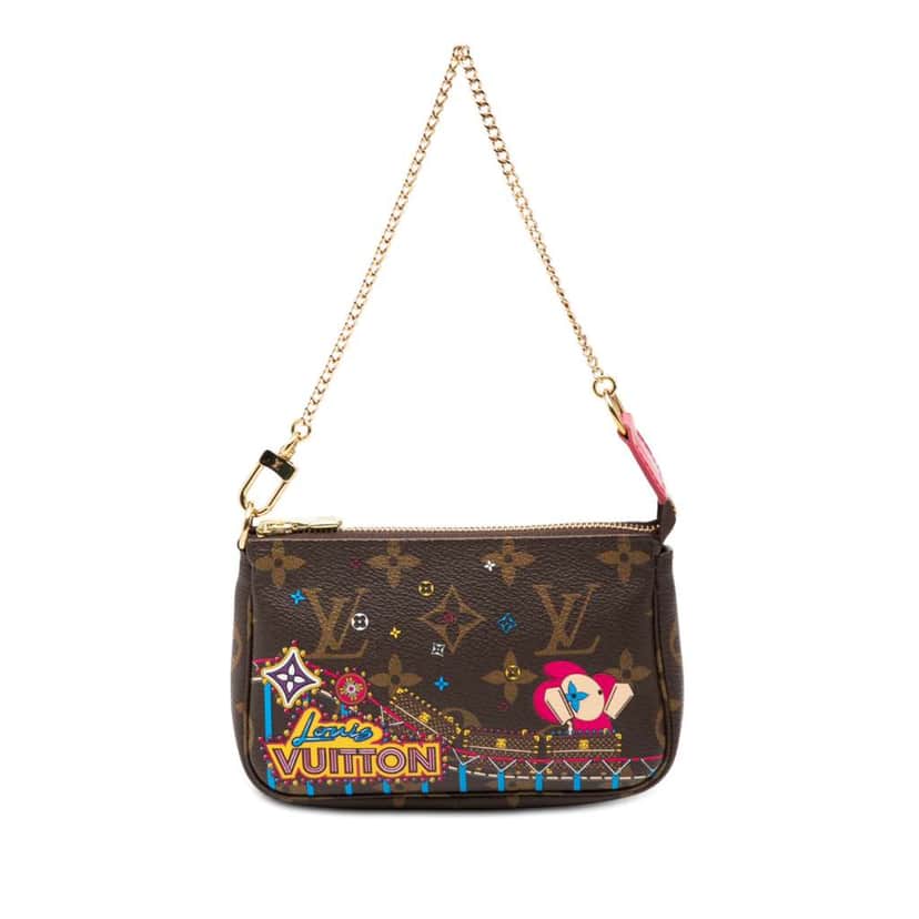 Louis Vuitton Monogram Vivienne Christmas Roller Coaster Mini Pochette Accessoires Brown Very good condition - Front View