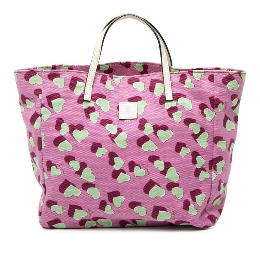 Gucci Kids Canvas Heartbeat Tote Pink Canvas Very good condition - Front View