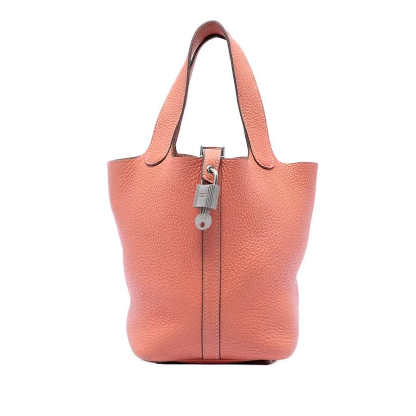 Hermès Clemence Picotin Lock 18 Orange Leather Very good condition - Front View