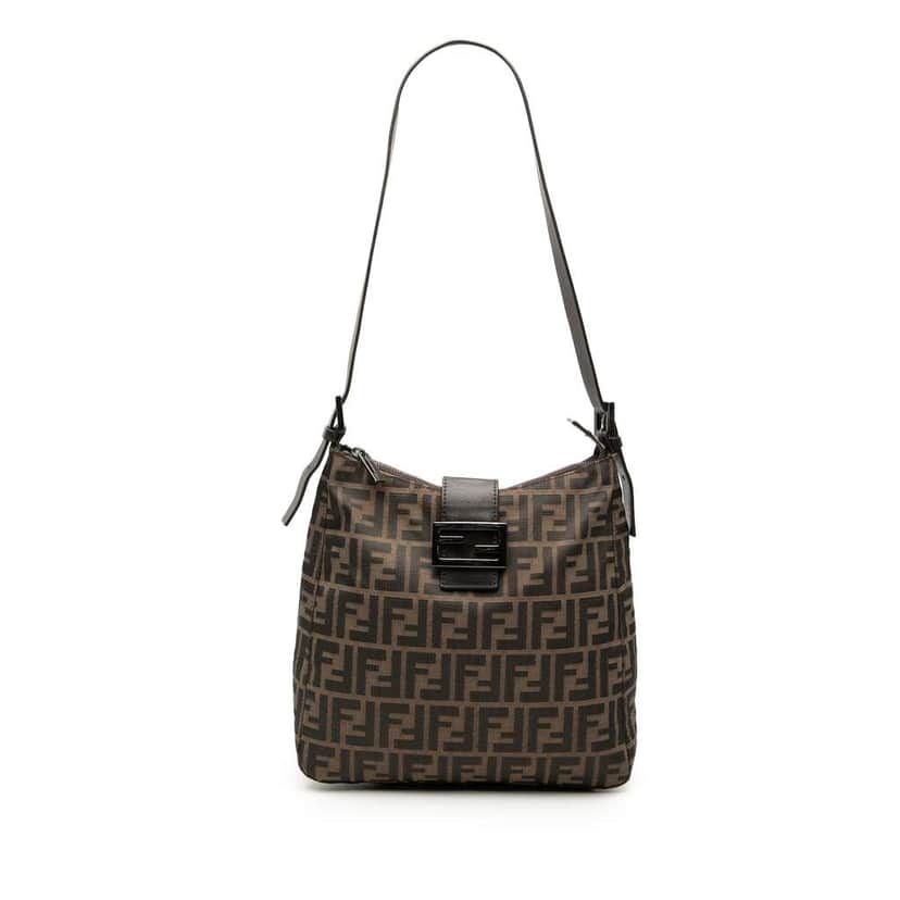 Fendi Zucca Canvas Shoulder Bag Brown Canvas Very good condition - Front View