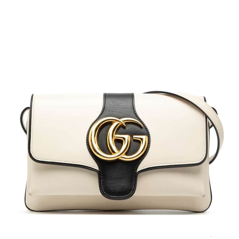 Gucci Small Bicolor Leather Arli Crossbody White Leather Very good condition - Front View