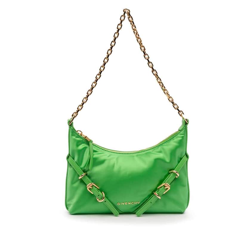 Givenchy Small Nylon Voyou Party Shoulder Bag Green Very good condition - Front View
