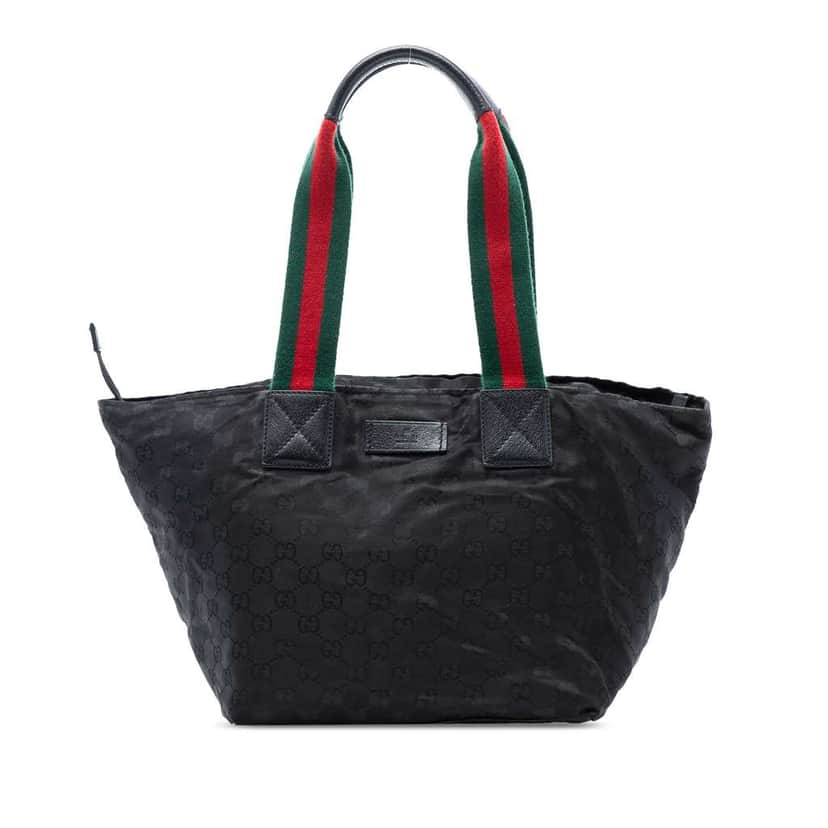 Gucci GG Canvas Web Tote Black Canvas Very good condition - Front View