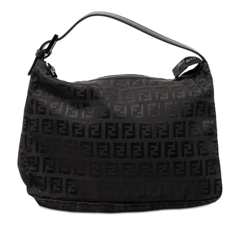 Fendi Zucchino Canvas Handbag Black Canvas Very good condition - Front View