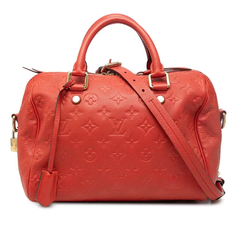Louis Vuitton Monogram Empreinte Speedy Bandouliere 25 Red Leather Good condition - Front View