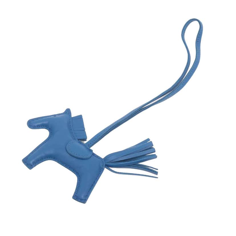 Hermès Milo Lambskin Grigri Rodeo Bag Charm PM Blue Leather Very good condition - Front View