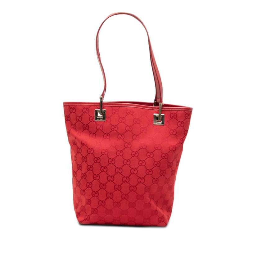 Gucci GG Canvas Tote Red Canvas Very good condition - Front View