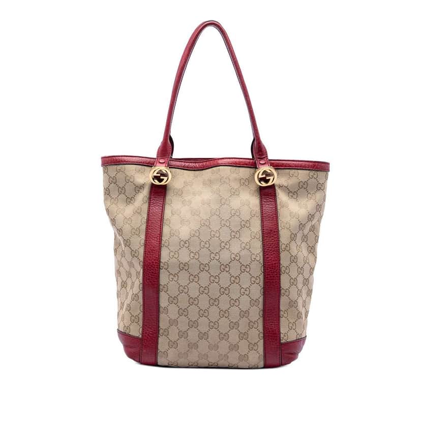 Gucci GG Canvas Twins Tote Beige Canvas Very good condition - Front View