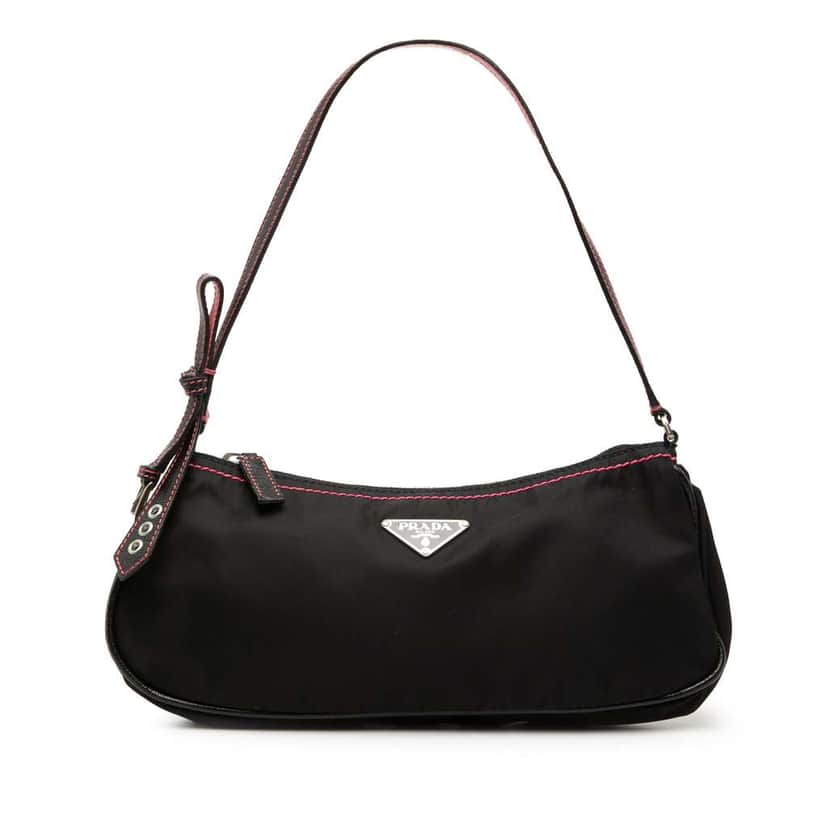 Prada Tessuto Bow Shoulder Bag Black Very good condition - Front View