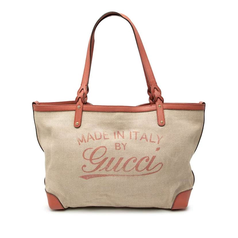 Gucci Medium Canvas Craft Tote Beige Canvas Good condition - Front View