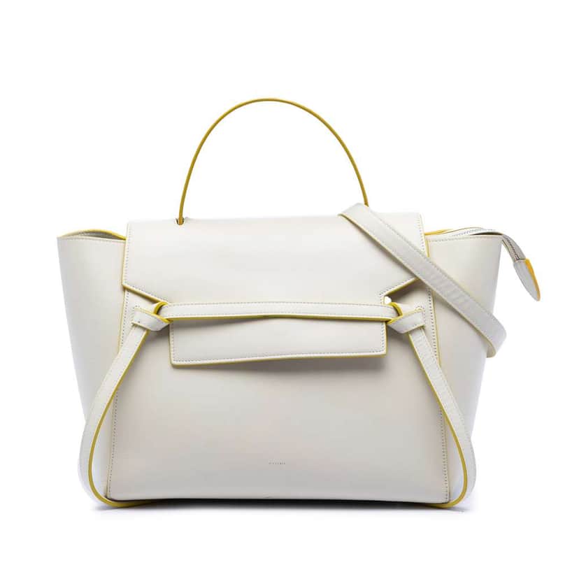 Celine Mini Smooth Calfskin Belt Bag White Leather Very good condition - Front View