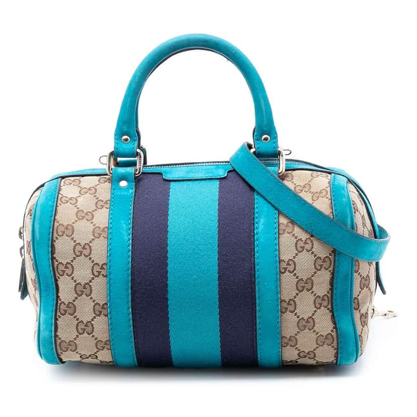 Gucci Small GG Canvas Web Joy Boston Bag Beige Very good condition - Front View