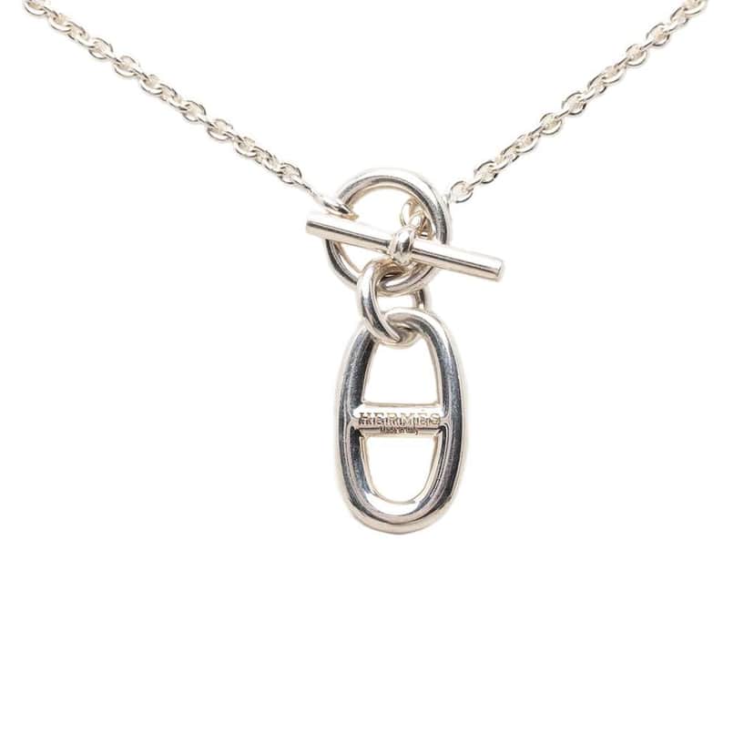 Hermès Sterling Silver Chaine d Ancre Pendant Necklace Silver Silver Very good condition - Front View