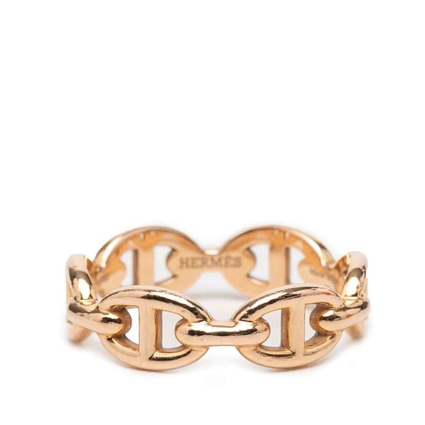 Hermès 18K Rose Gold Chaine d Ancre Enchainee Ring Pink Rose Gold Very good condition - Front View