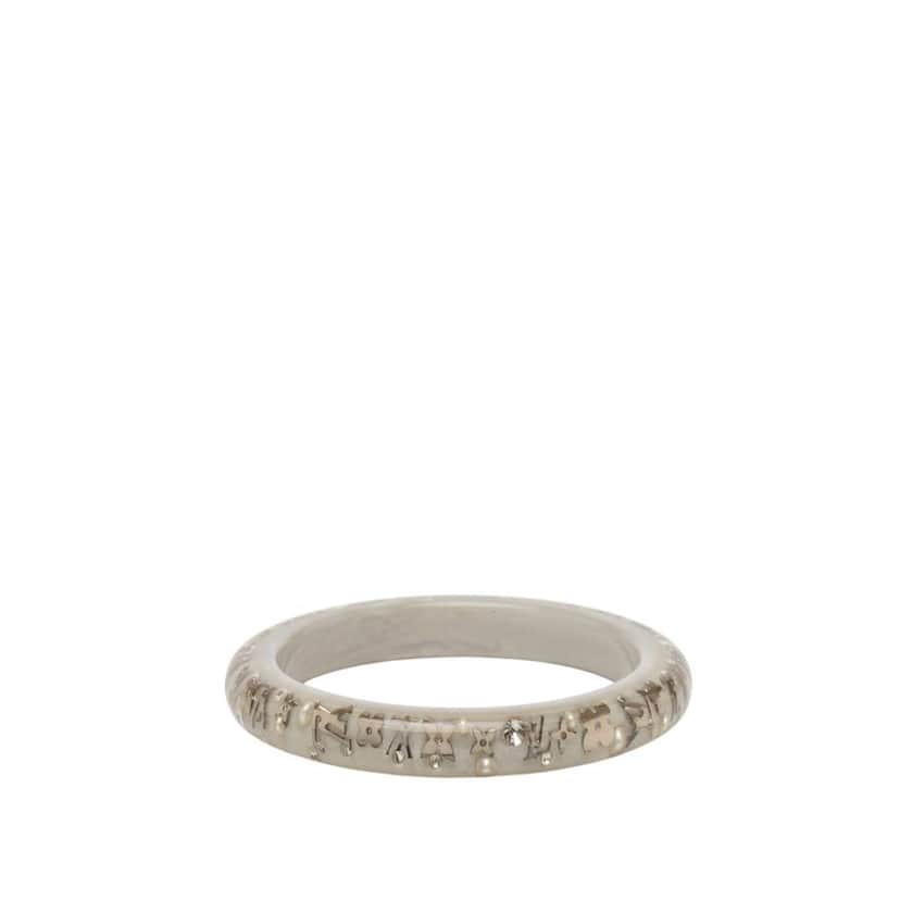 Louis Vuitton Narrow Monogram Resin Inclusion Bangle White Very good condition - Front View