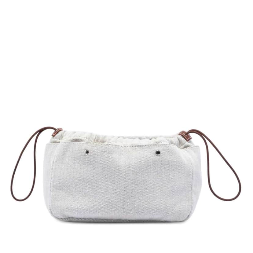 Hermès Canvas and Barenia Fourbi Pouch 25 Brown Canvas Very good condition - Front View
