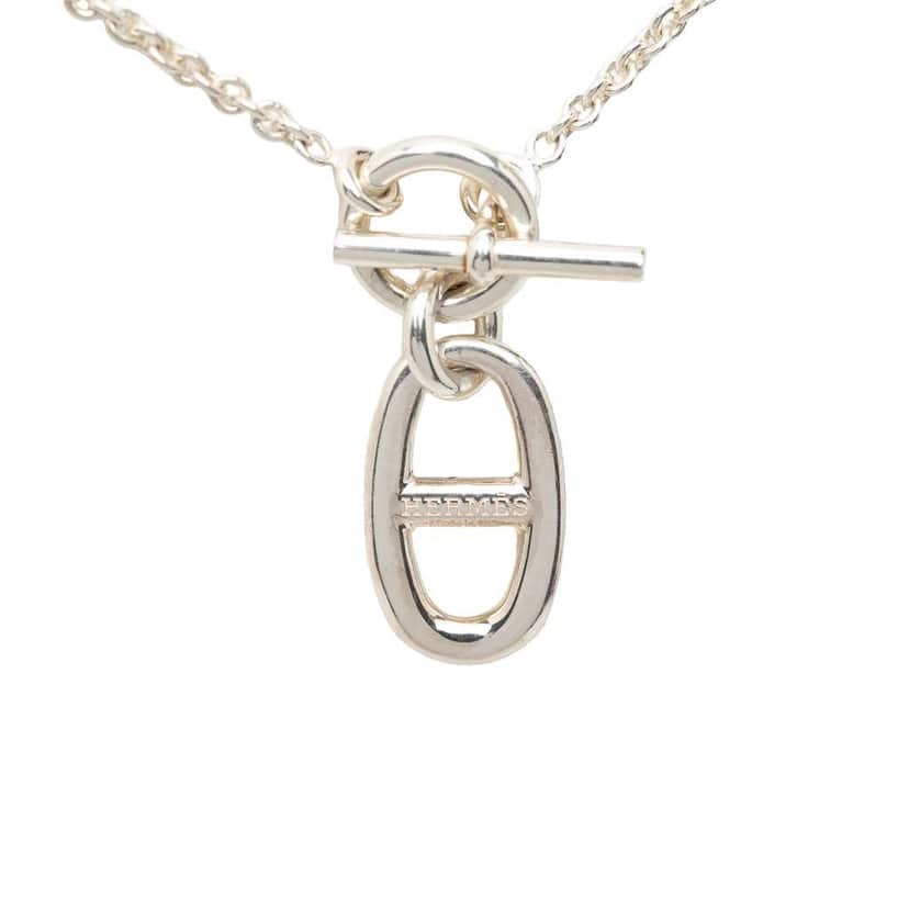 Hermès Sterling Silver Chaine d Ancre Pendant Necklace Silver Silver Very good condition - Front View