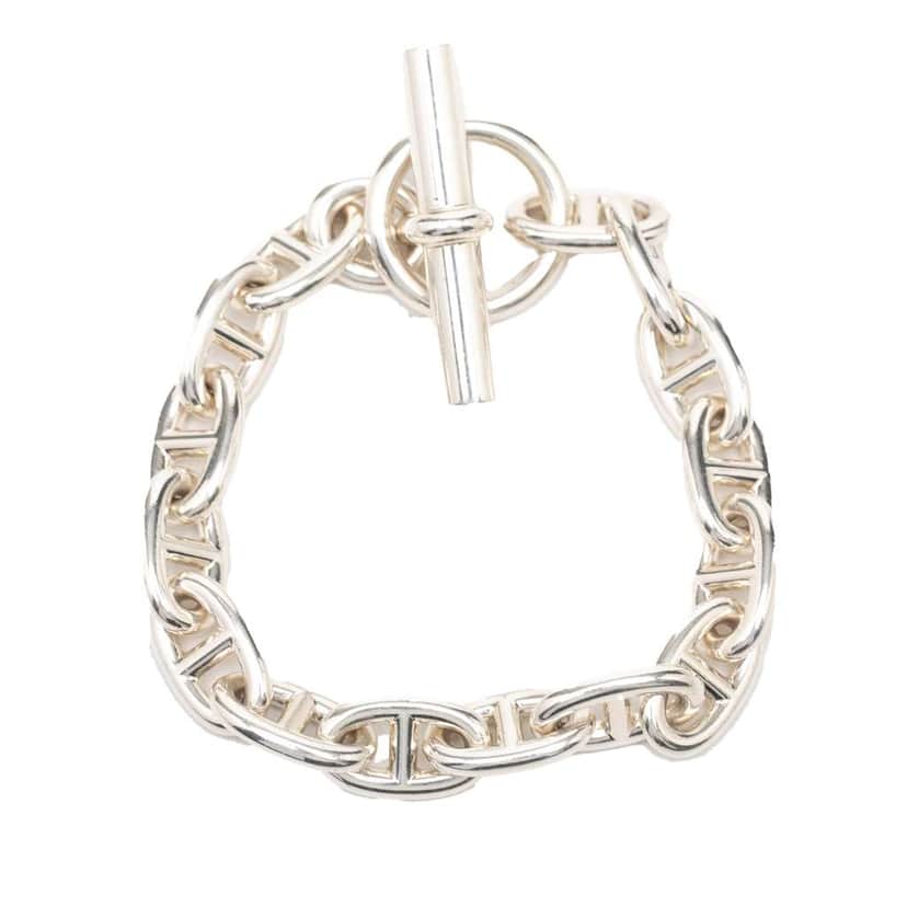 Hermès Sterling Silver Chaine d'ancre Bracelet MM Silver Silver Very good condition - Front View