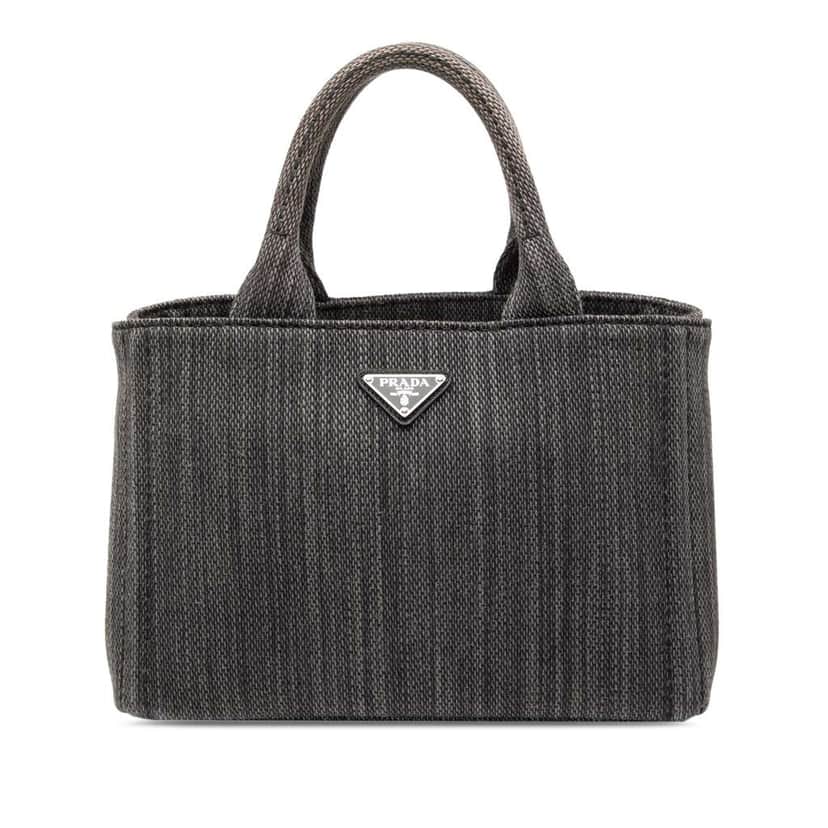 Prada Small Canvas Canapa Satchel Grey Denim Very good condition - Front View