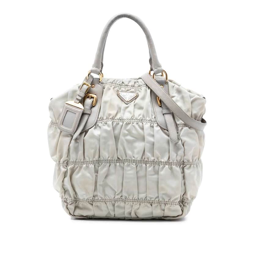Prada Tessuto Gaufre Satchel Grey Very good condition - Front View