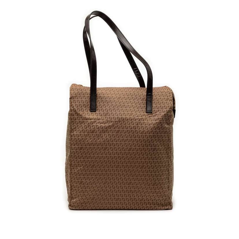 Fendi Micro Zucchino Nylon Tote Beige Very good condition - Front View