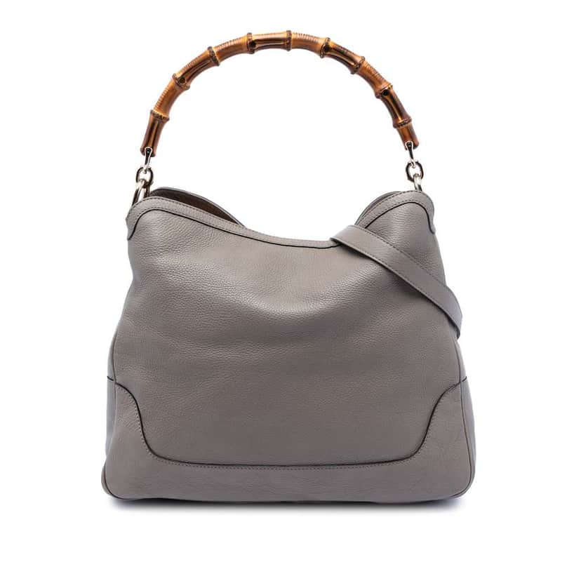 Gucci Calfskin Bamboo Diana Satchel Grey Leather Very good condition - Front View