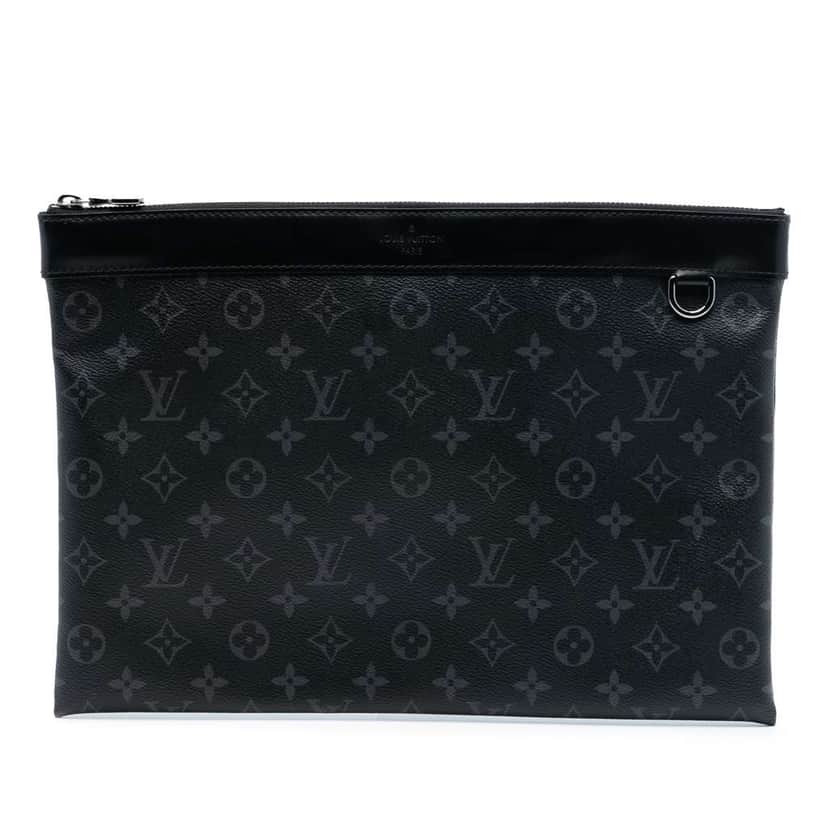 Louis Vuitton Monogram Eclipse Discovery Pochette GM Black Very good condition - Front View
