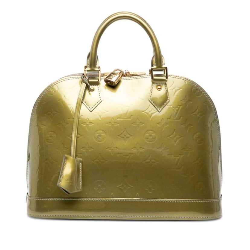 Louis Vuitton Monogram Vernis Alma PM Green Leather Very good condition - Front View