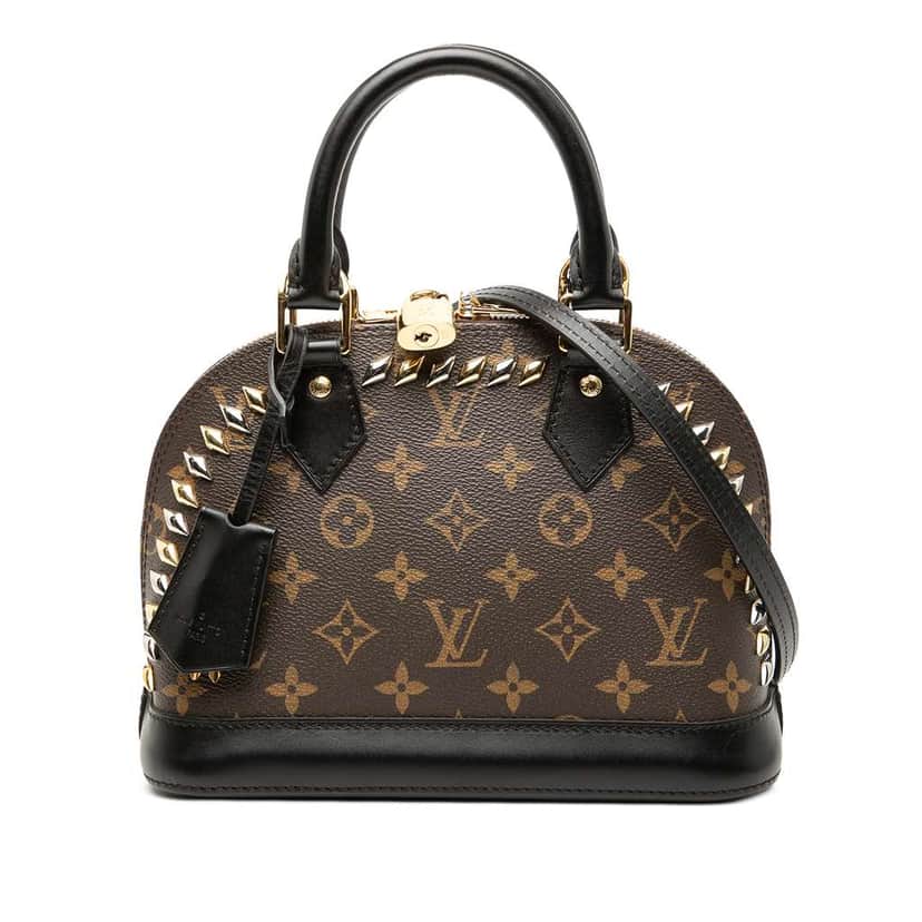 Louis Vuitton Monogram Macassar Studded Alma BB Brown Good condition - Front View