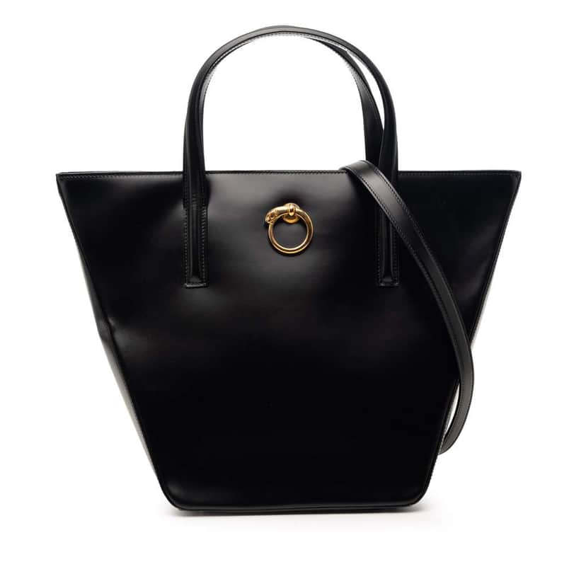 Cartier Leather Panthere Satchel Black Leather Very good condition - Front View