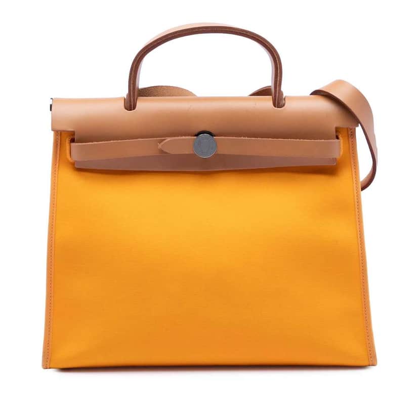 Hermès Toile Herbag Zip 31 Orange Canvas Very good condition - Front View