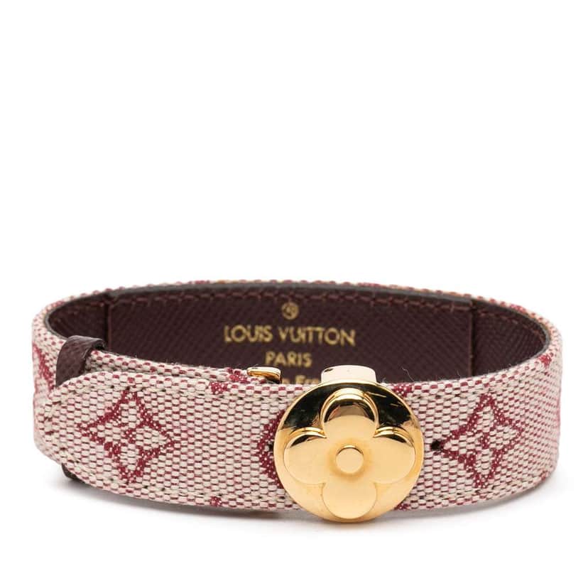 Louis Vuitton Monogram Mini Lin Wish Bracelet Red Canvas Very good condition - Front View