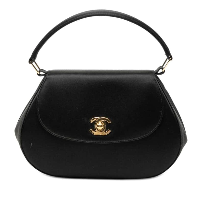 Chanel CC Satin Top Handle Flap Blue Satin Very good condition - Front View