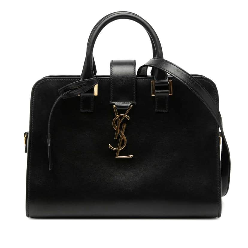 Saint Laurent Baby Leather Monogram Cabas Satchel Black Leather Very good condition - Front View