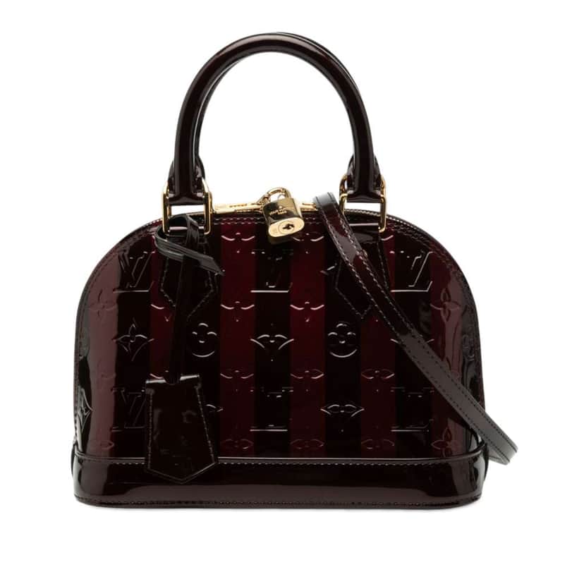 Louis Vuitton Monogram Rayures Vernis Alma BB Purple Leather Very good condition - Front View