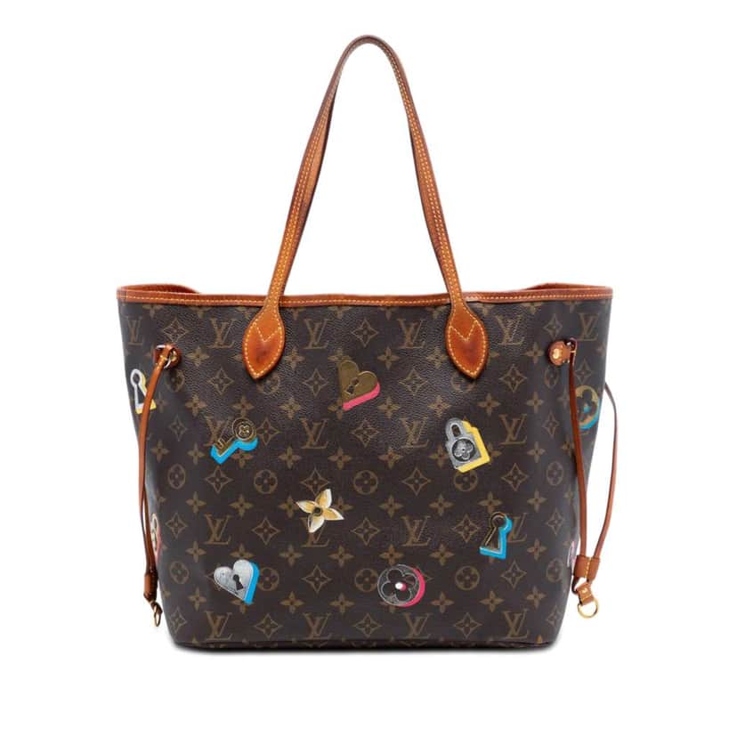 Louis Vuitton Monogram Love Lock Neverfull MM Brown Very good condition - Front View