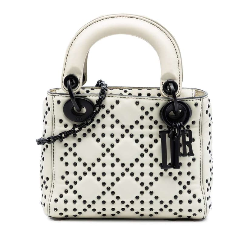 Dior Mini Lambskin Cannage Studded Supple Lady Dior