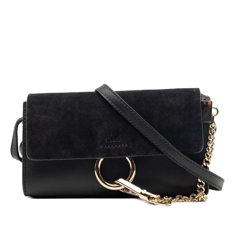 Chloé Mini Calfskin and Suede Faye Chain Crossbody