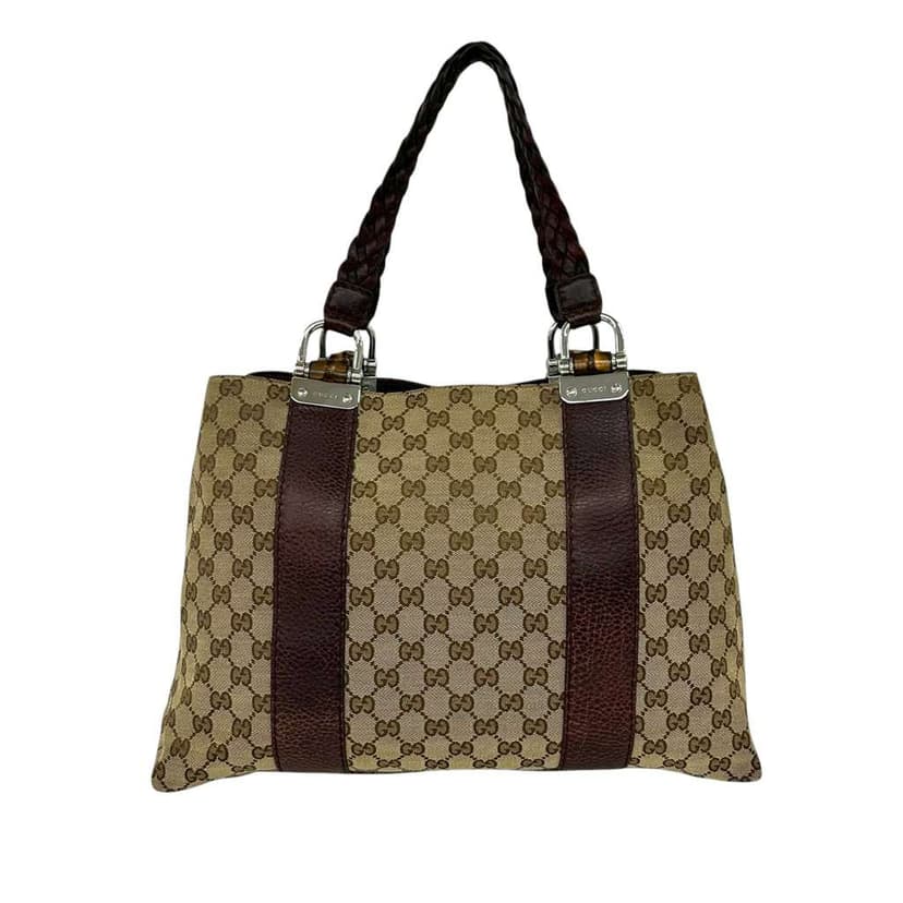 Gucci Medium GG Canvas Bamboo Libeccio Tote