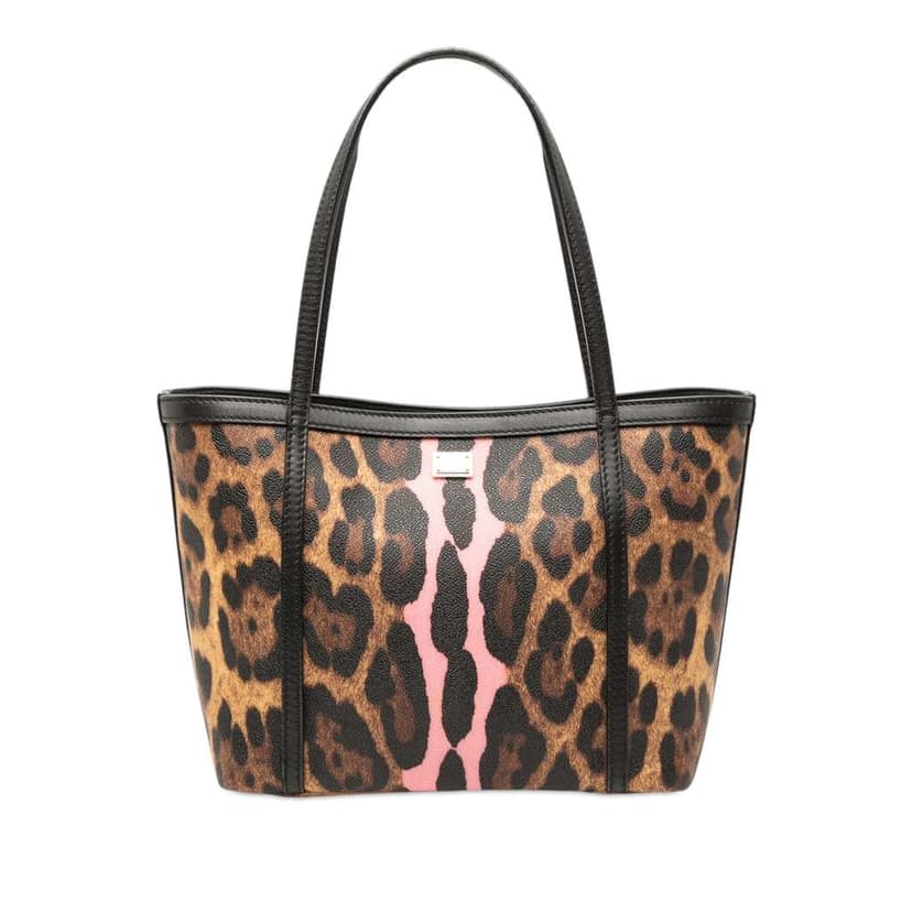 Dolce & Gabbana Leopard Print Coated Canvas Miss Escape Tote