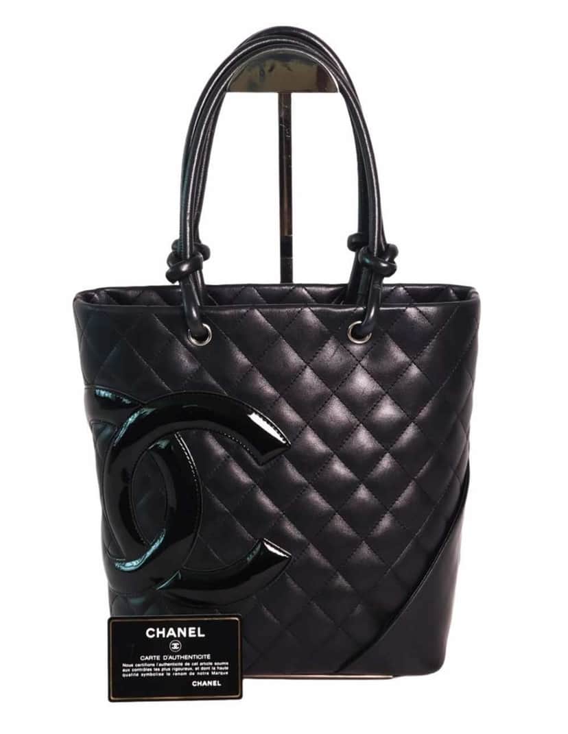 Chanel Cambon Medium Black Leather Very good condition - Front View