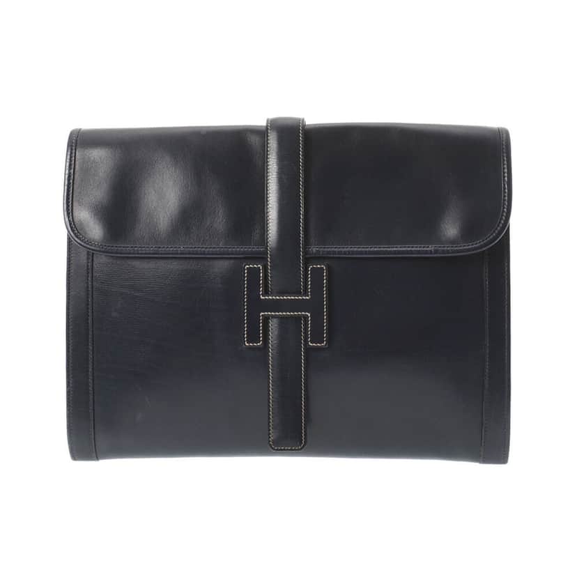 Hermès Jige Black Leather Good condition - Front View