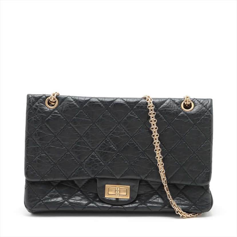 Chanel 2,55 Black Leather Good condition - Front View