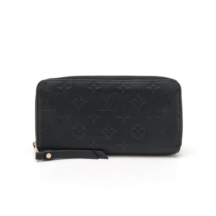 Louis Vuitton Zippy wallet Black Leather Good condition - Front View