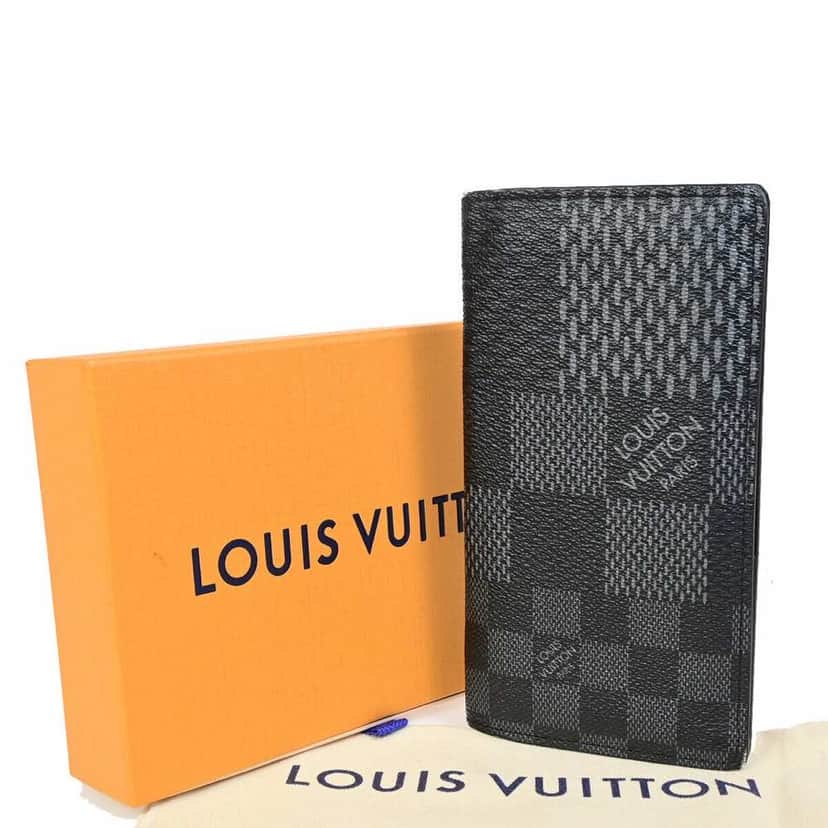 Louis Vuitton Portefeuille Brazza Black Canvas Good condition - Front View