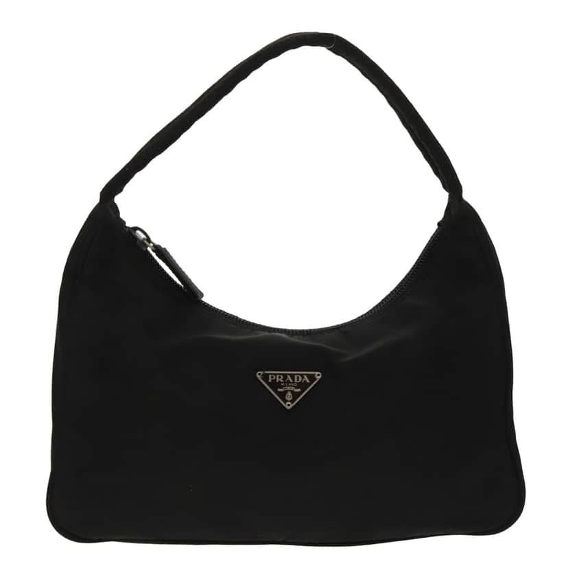 Prada Triangle Logo Black Canvas Good condition - Front View