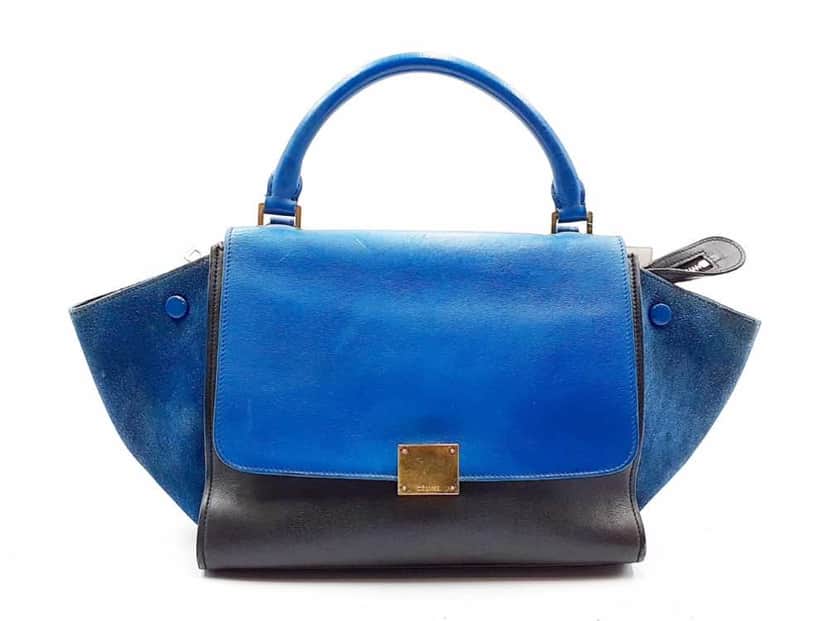 Céline Trapèze Blue Leather Good condition - Front View