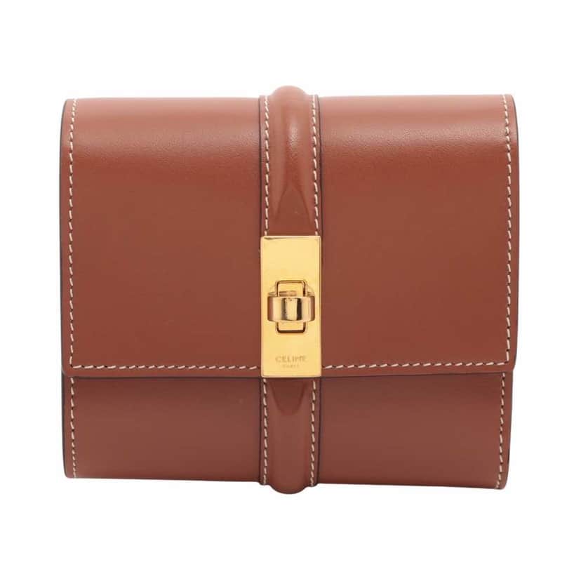 Céline 16 PM Brown Leather Good condition - Front View