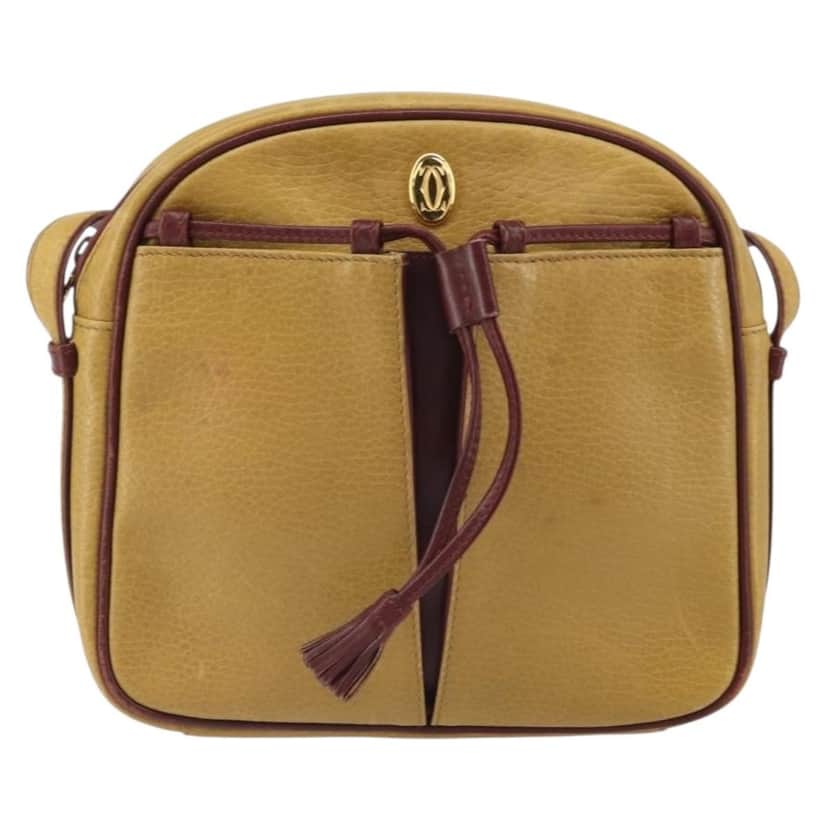 Cartier Tasseled Must de Cartier Crossbody Bag Yellow Leather Good condition - Front View