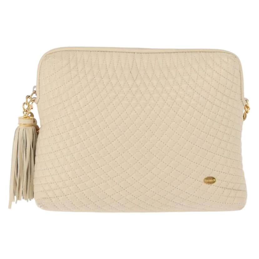Bally Vintage Chain Shoulder Bag Beige Leather Good condition - Front View